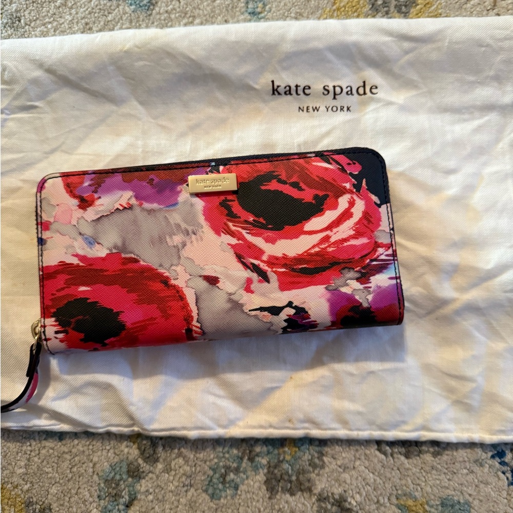 Kate Spade Red and Pink Floral Clutch - Picture 1 of 7